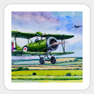 Abstract Biplane Watercolor Sticker